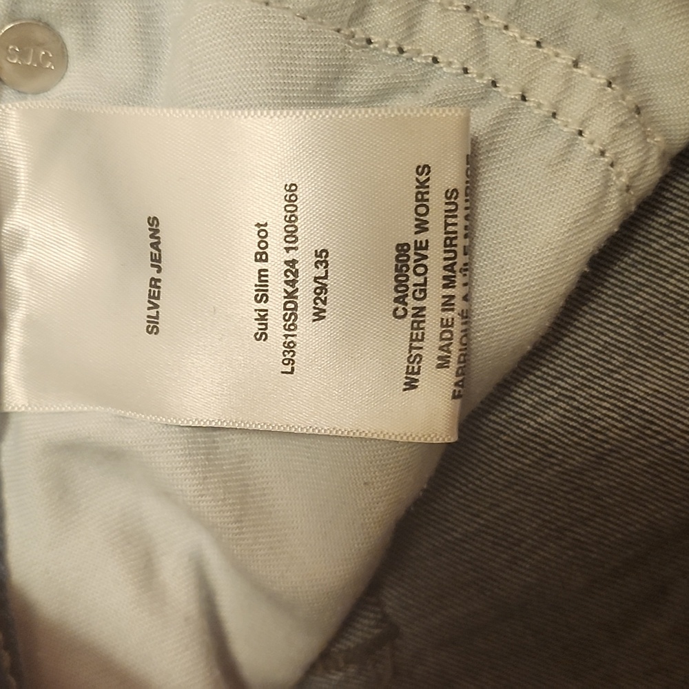 SILVER Slim Boot Cut Jeans, 29x35, Dark Wash, EUC - Picture 5 of 7